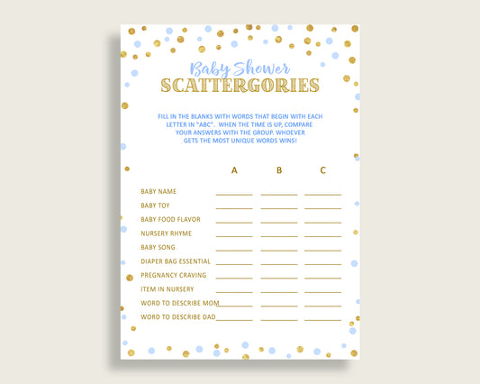 Scattergories Baby Shower Scattergories Confetti Baby Shower Scattergories Blue Gold Baby Shower Confetti Scattergories pdf jpg cb001