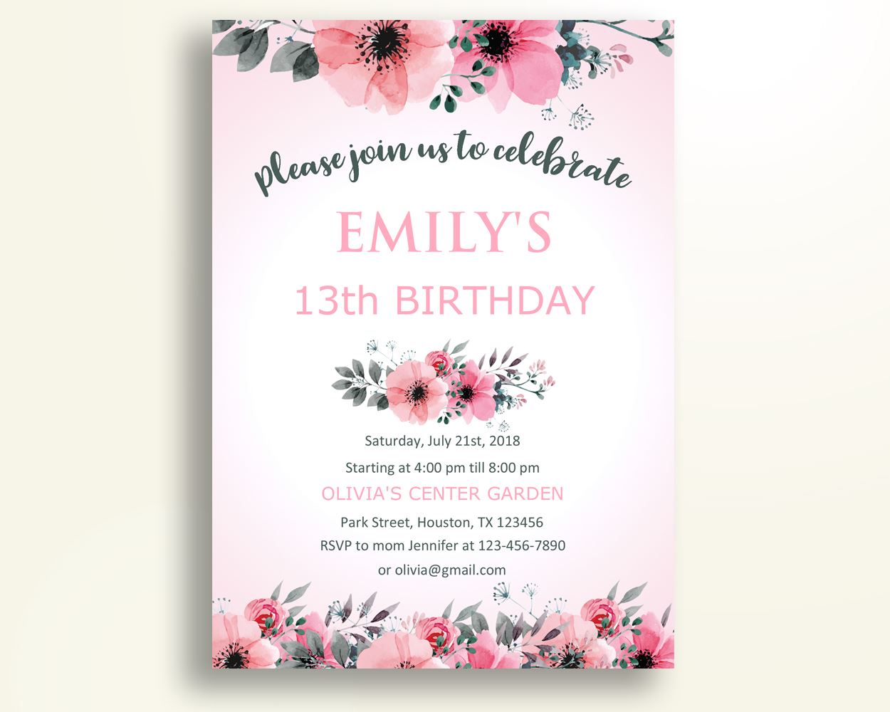 Blush Birthday Invitation Blush Birthday Party Invitation Blush Birthday Party Blush Invitation Girl invitation blush pdf invitation HKLYX - Digital Product