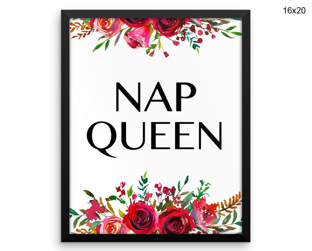 Nap Queen Print, Beautiful Wall Art with Frame and Canvas options available Bedroom Decor