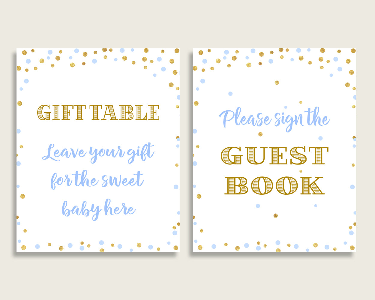 Table Signs Baby Shower Table Signs Confetti Baby Shower Table Signs Blue Gold Baby Shower Confetti Table Signs party ideas pdf jpg cb001