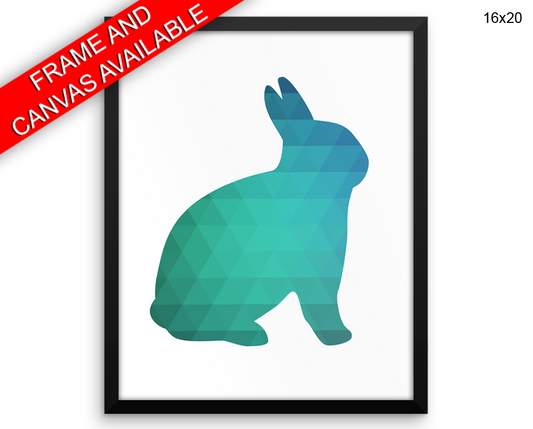 Rabbit Geometric Print, Beautiful Wall Art with Frame and Canvas options available  Decor