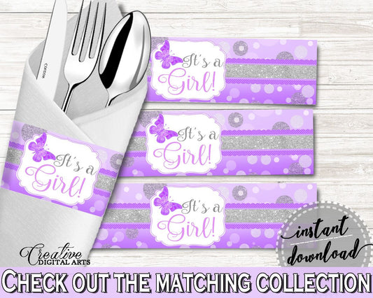 Napkin Rings Baby Shower Napkin Rings Butterfly Baby Shower Napkin Rings Baby Shower Butterfly Napkin Rings Purple Pink party decor 7AANK - Digital Product