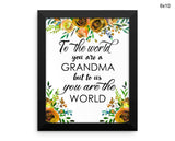 Grandma Gift Print, Beautiful Wall Art with Frame and Canvas options available Home Decor
