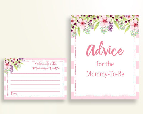 Advice Cards Baby Shower Advice Cards Pink Baby Shower Advice Cards Baby Shower Flowers Advice Cards Pink Green digital download 5RQAG - Digital Product