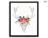 Skull Antlers Print, Beautiful Wall Art with Frame and Canvas options available Animal Decor