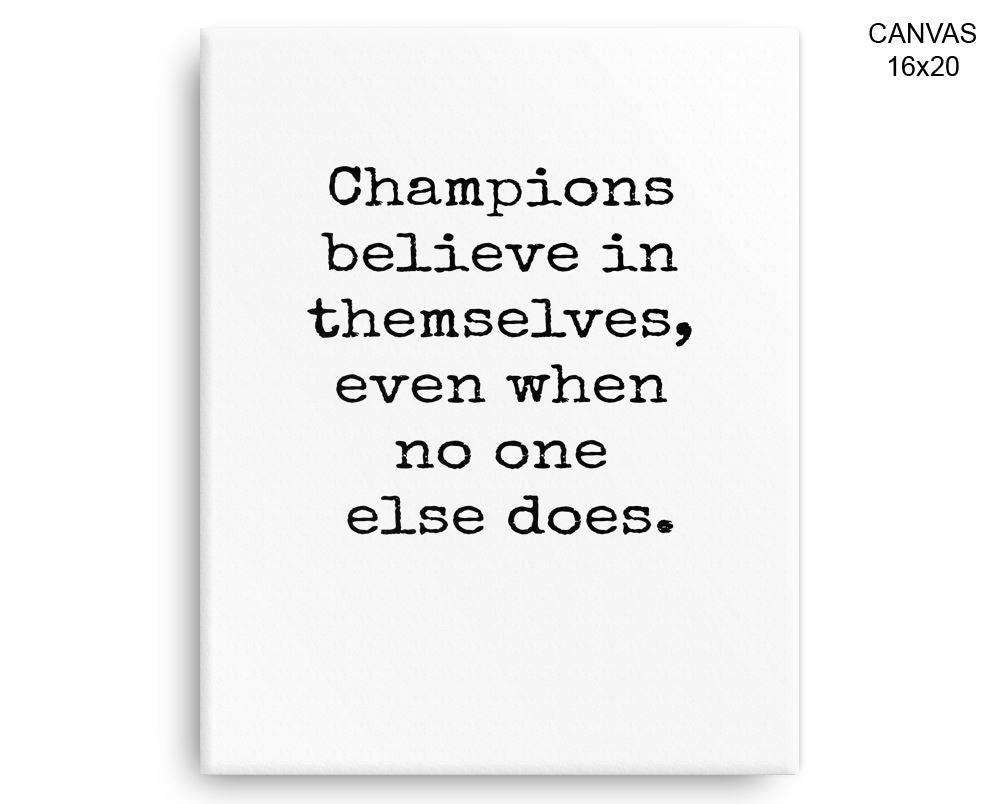 Champions Print, Beautiful Wall Art with Frame and Canvas options available Inspirational Decor