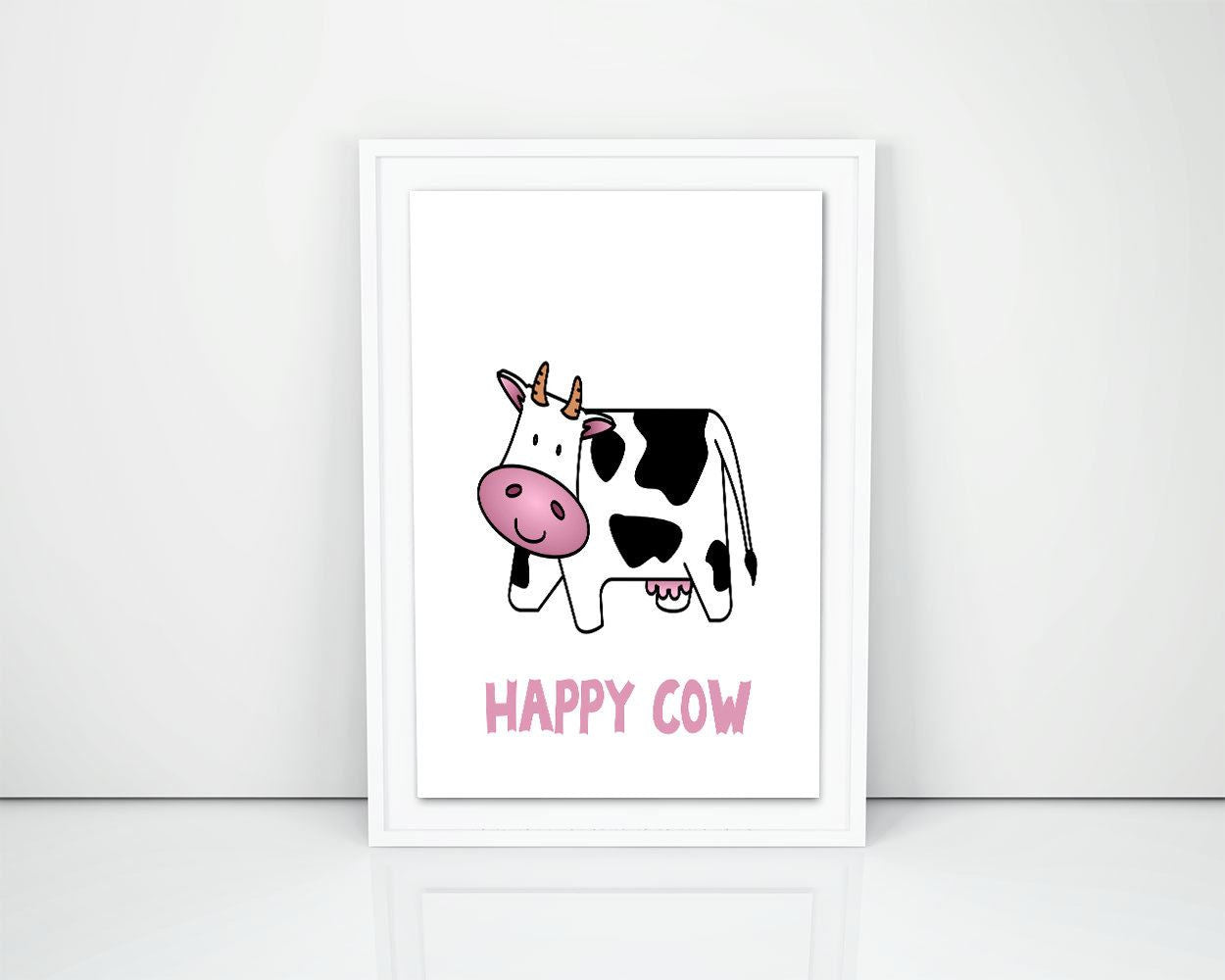 Wall Decor Cow Printable Happy Prints Cow Sign Happy Nursery Art Happy Nursery Print Cow Printable Art Cow milk - Digital Download