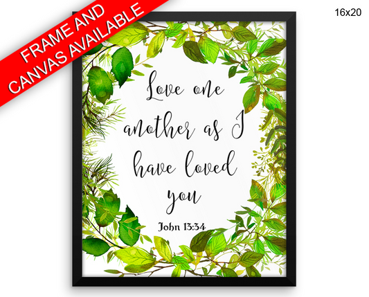 Love One Another Print, Beautiful Wall Art with Frame and Canvas options available John Decor