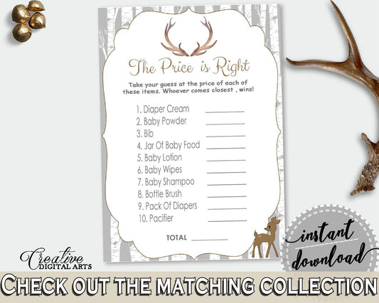 Price Is Right Baby Shower Price Is Right Deer Baby Shower Price Is Right Baby Shower Deer Price Is Right Gray Brown - Z20R3 - Digital Product