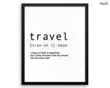 Definition Travel Print, Beautiful Wall Art with Frame and Canvas options available Travel Decor