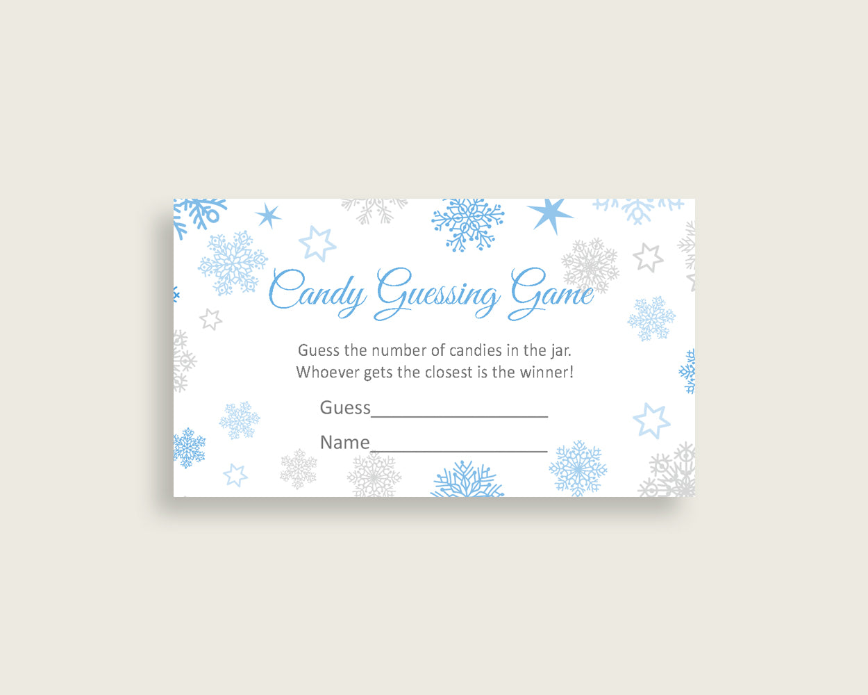 Candy Guessing Baby Shower Candy Guessing Snowflake Baby Shower Candy Guessing Blue Gray Baby Shower Snowflake Candy Guessing prints NL77H