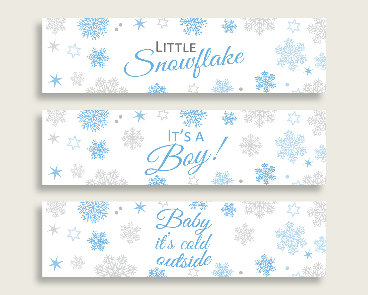 Bottle Labels Baby Shower Bottle Labels Snowflake Baby Shower Bottle Labels Blue Gray Baby Shower Snowflake Bottle Labels prints NL77H