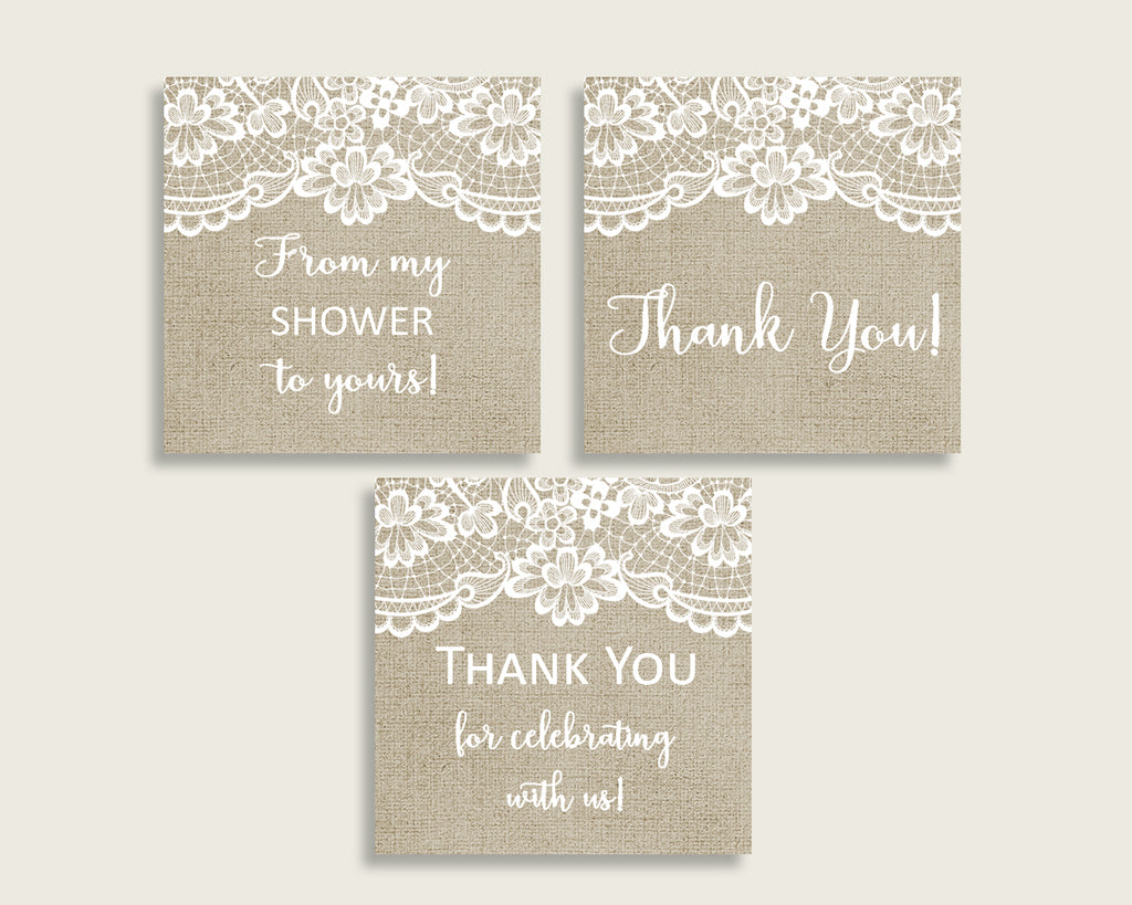Favor Tags Bridal Shower Favor Tags Burlap And Lace Bridal Shower Favor Tags Bridal Shower Burlap And Lace Favor Tags Brown White NR0BX
