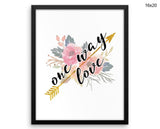 One Way Love Print, Beautiful Wall Art with Frame and Canvas options available Love Decor