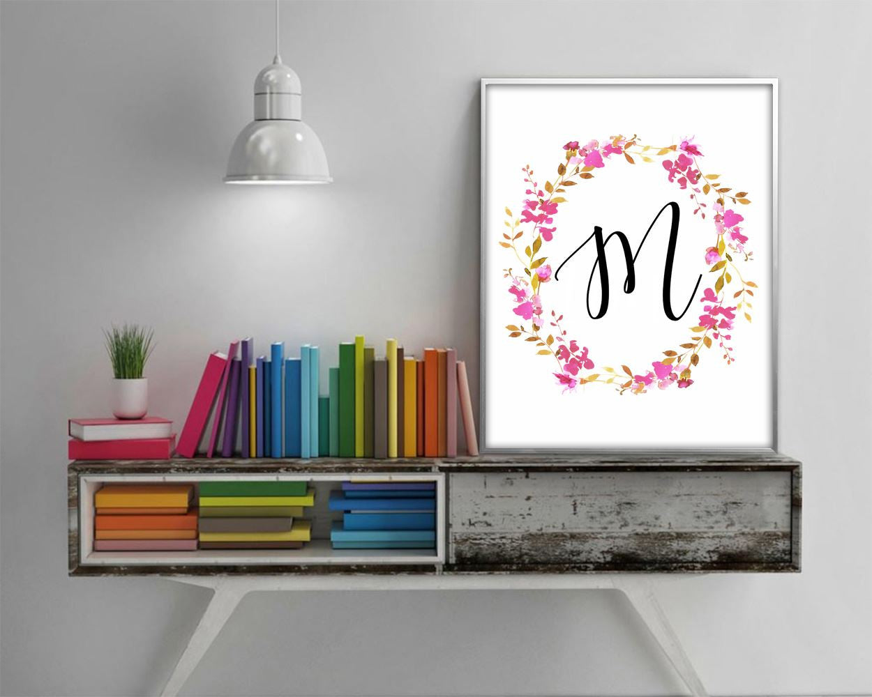 Wall Art M Initial Digital Print M Initial Poster Art M Initial Wall Art Print M Initial Letters Art M Initial Letters Print M Initial Wall - Digital Download