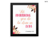 Corinthians Print, Beautiful Wall Art with Frame and Canvas options available Christian Decor