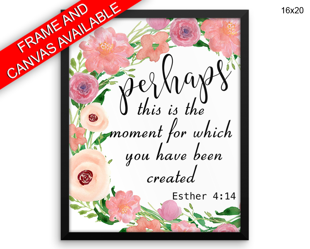 Esther Print, Beautiful Wall Art with Frame and Canvas options available Scripture Decor