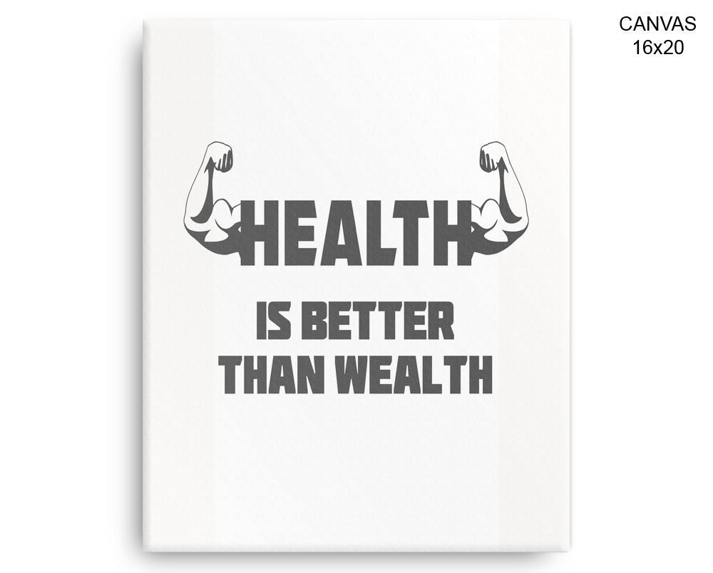 Health Print, Beautiful Wall Art with Frame and Canvas options available Gym Decor