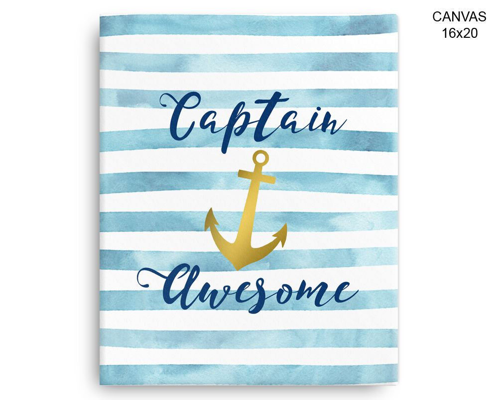 Captain Awesome Print, Beautiful Wall Art with Frame and Canvas options available  Decor