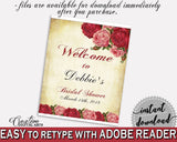 Welcome Sign Bridal Shower Welcome Sign Vintage Bridal Shower Welcome Sign Bridal Shower Vintage Welcome Sign Red Pink pdf jpg XBJK2 - Digital Product
