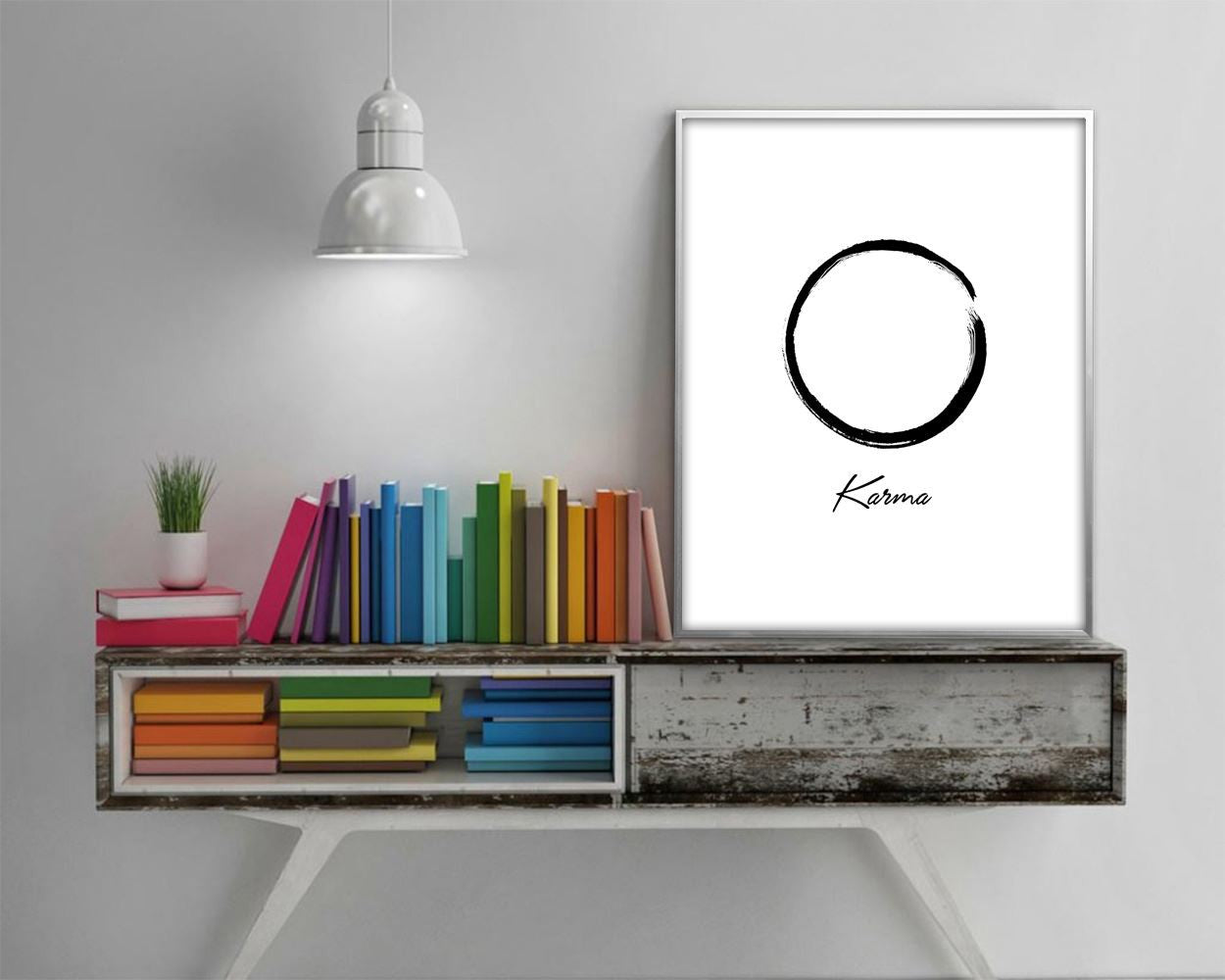 Wall Decor Minimalism Printable Karma Prints Minimalism Sign Karma  Printable Art Minimalism yoga print black white modern karma poster - Digital Download