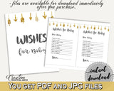 Wishes Baby Shower Wishes Gold Arrows Baby Shower Wishes Baby Shower Gold Arrows Wishes Gold White prints - I60OO - Digital Product
