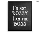 Bossy Boss Print, Beautiful Wall Art with Frame and Canvas options available Office Decor