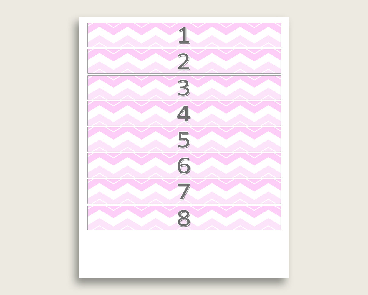 Pink White Chevron Guess The Baby Food Game Printable, Girl Baby Shower Food Guessing Game Activity, Instant Download, Stripy Lines cp001