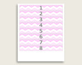 Pink White Chevron Guess The Baby Food Game Printable, Girl Baby Shower Food Guessing Game Activity, Instant Download, Stripy Lines cp001
