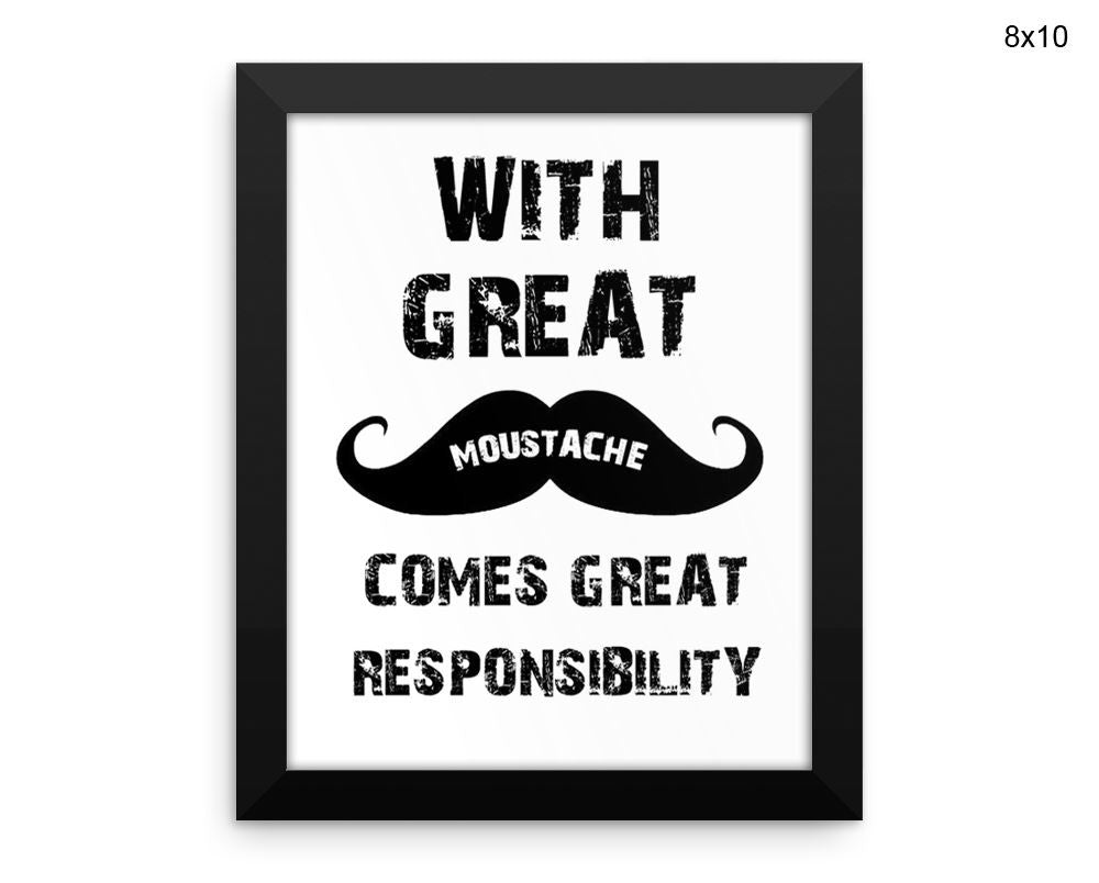 Moustache Print, Beautiful Wall Art with Frame and Canvas options available Home Decor