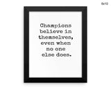 Champions Print, Beautiful Wall Art with Frame and Canvas options available Inspirational Decor