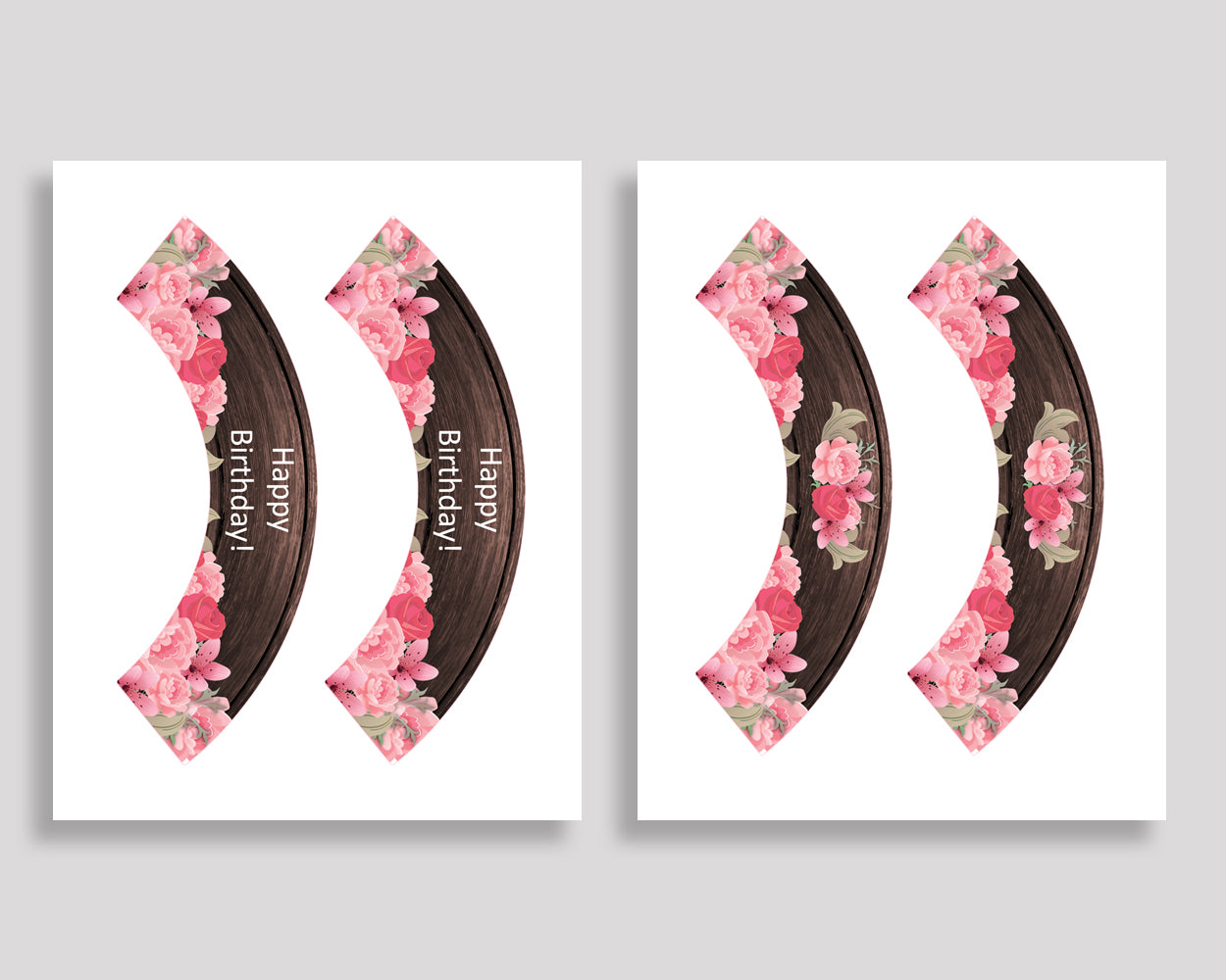 Printable Rustic Cupcake Wrapper Rustic Birthday Toppers Pink Brown Birthday Pics Girl OE0W8