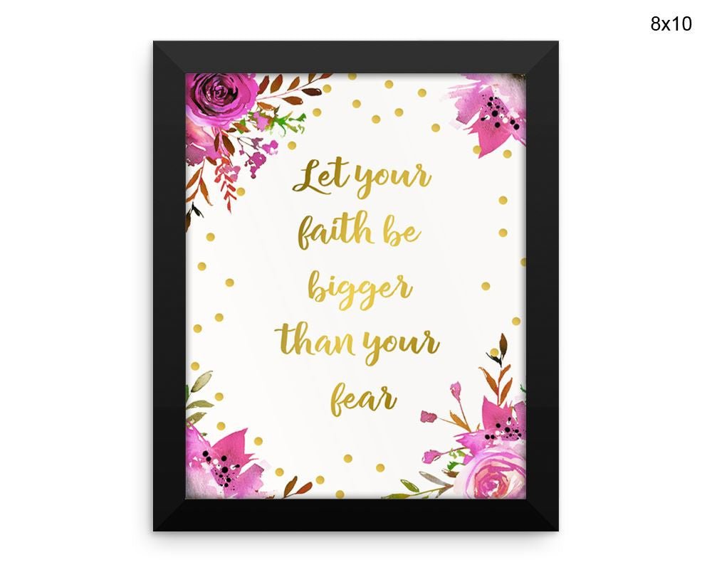 Faith Fear Print, Beautiful Wall Art with Frame and Canvas options available Encouraging Decor