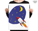 Rocket Space Print, Beautiful Wall Art with Frame and Canvas options available Nursery Decor