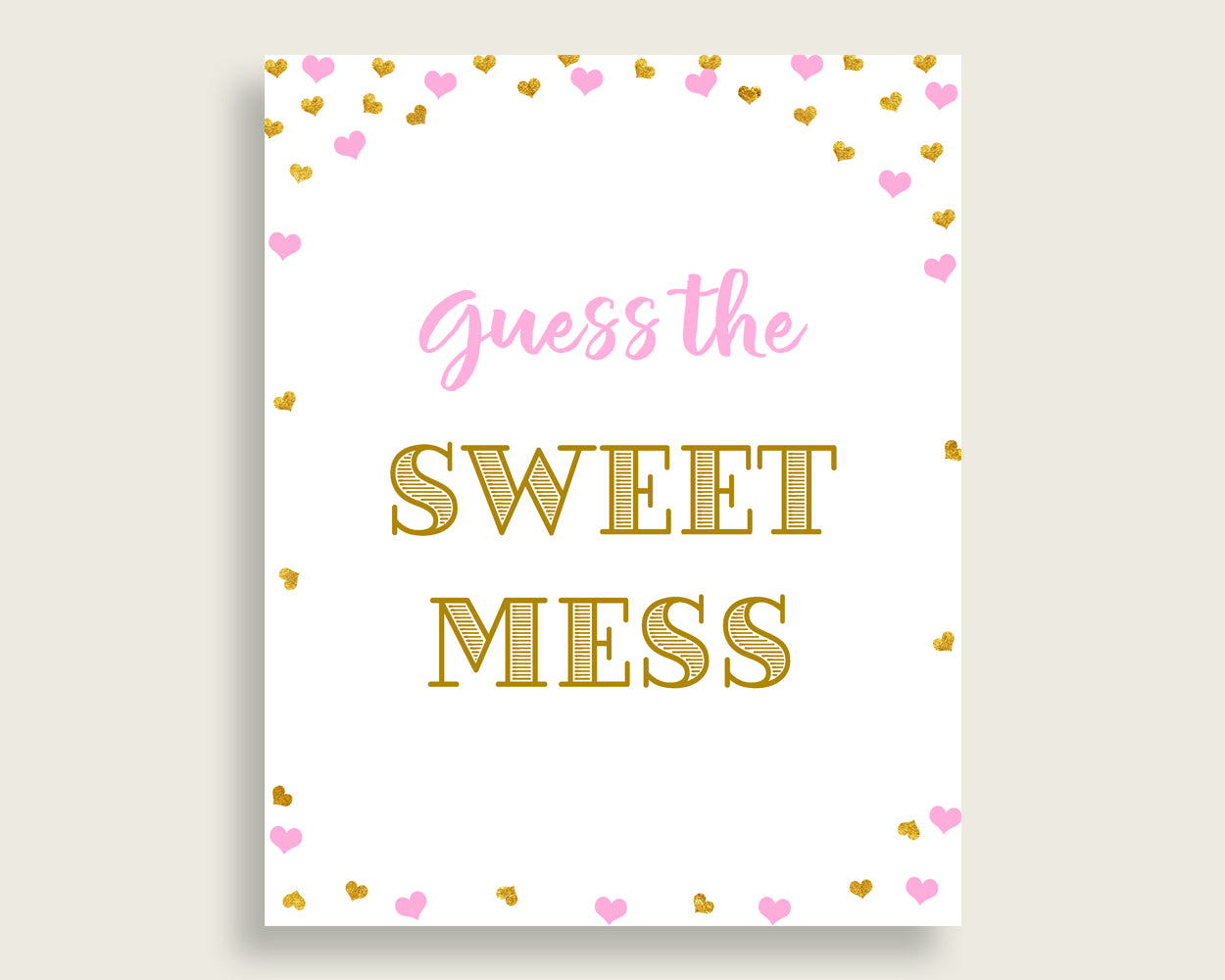 Sweet Mess Baby Shower Sweet Mess Hearts Baby Shower Sweet Mess Baby Shower Hearts Sweet Mess Pink Gold party decor printables bsh01