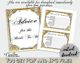 Advice For The Bride To Be in Glittering Gold Bridal Shower Gold And Yellow Theme, instructions for bride, bridal shower idea - JTD7P - Digital Product
