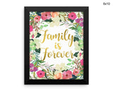 Family Forever Print, Beautiful Wall Art with Frame and Canvas options available  Decor