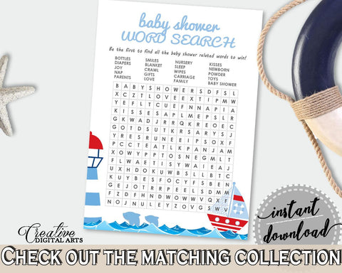Word Search Baby Shower Word Search Nautical Baby Shower Word Search Baby Shower Nautical Word Search Blue Red pdf jpg - DHTQT - Digital Product