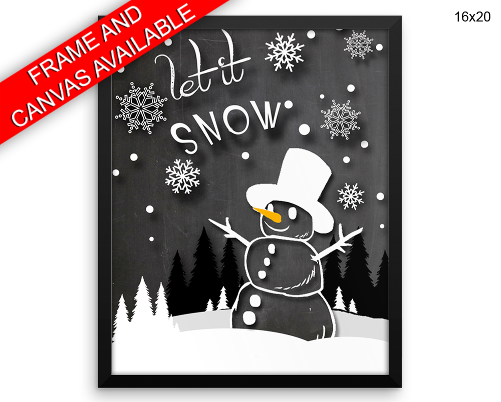 Snowman Print, Beautiful Wall Art with Frame and Canvas options available Winter Decor