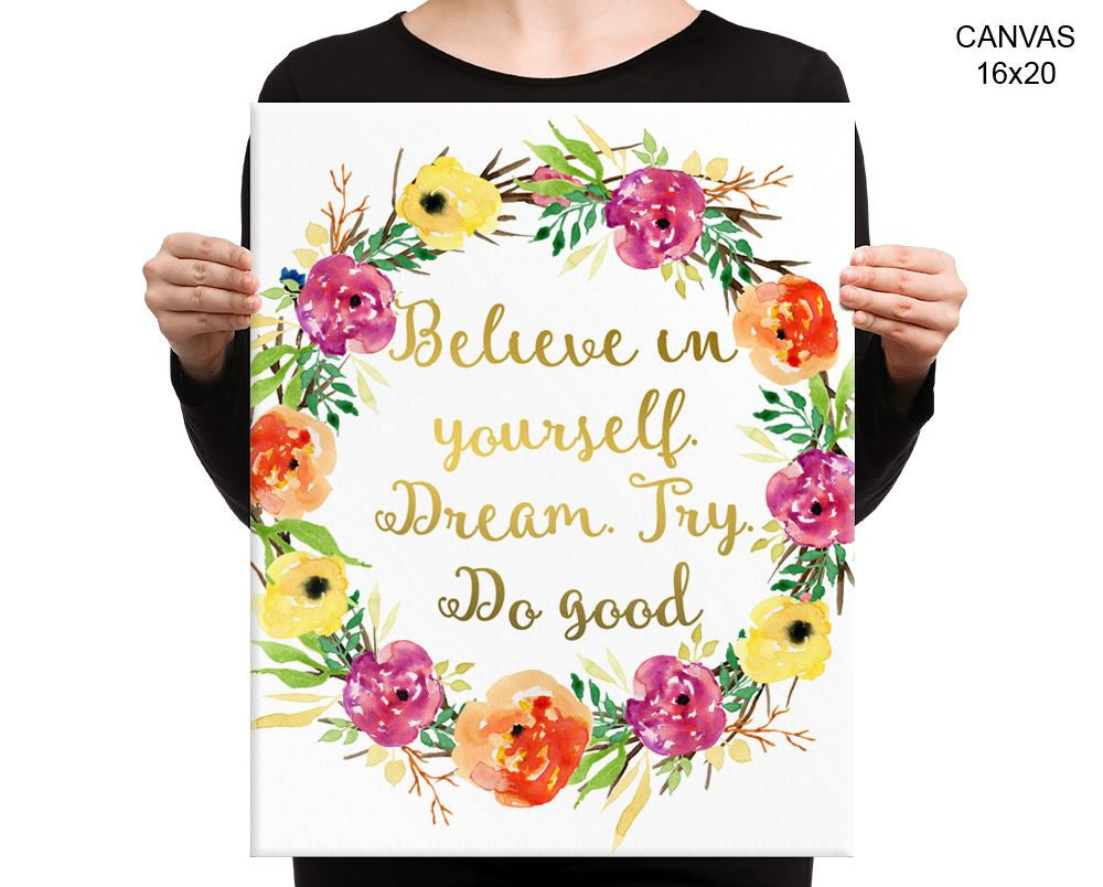 Believe Print, Beautiful Wall Art with Frame and Canvas options available Optimism Decor