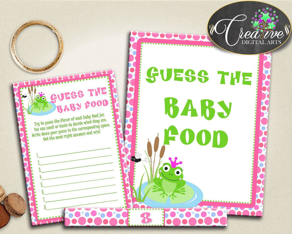 Baby Shower Animals Green And Pink Food Guessing Game Shower Food Game GUESS THE BABY Food, Party Plan, Party Décor - bsf01 - Digital Product