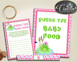 Baby Shower Animals Green And Pink Food Guessing Game Shower Food Game GUESS THE BABY Food, Party Plan, Party Décor - bsf01 - Digital Product
