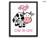 Cow Love Print, Beautiful Wall Art with Frame and Canvas options available Living Room Decor