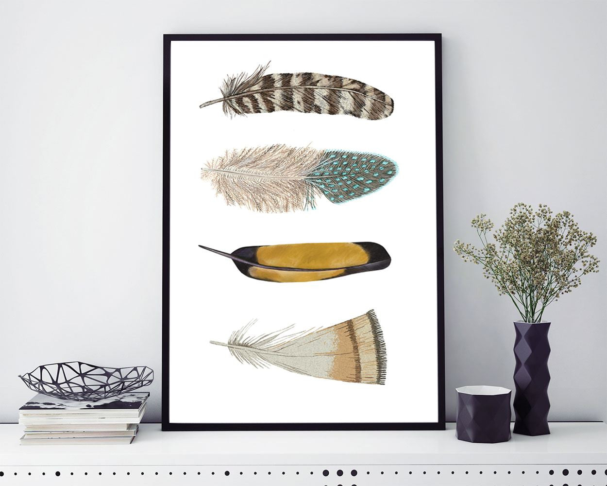 Wall Art Feathers Digital Print Feathers Poster Art Feathers Wall Art Print Feathers Home Art Feathers Home Print Feathers Wall Decor - Digital Download