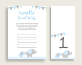 Elephant Guessing Game Baby Shower Boy, Blue Grey Guess The Sweet Mess Game Printable, Dirty Diaper Game, Instant Download, ebl02