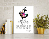 Wall Decor Mightier Than The Waves Of The Sea Printable Mightier Than The Waves Of The Sea Prints Mightier Than The Waves Of The Sea Sign - Digital Download