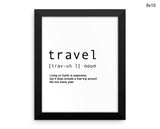 Definition Travel Print, Beautiful Wall Art with Frame and Canvas options available Travel Decor