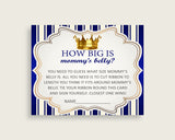 Blue Gold How Big Is Mommy's Belly Game, Royal Prince Baby Shower Boy, Guess Mommys Belly Size, Mommy Tummy Game, Instant Download, rp001