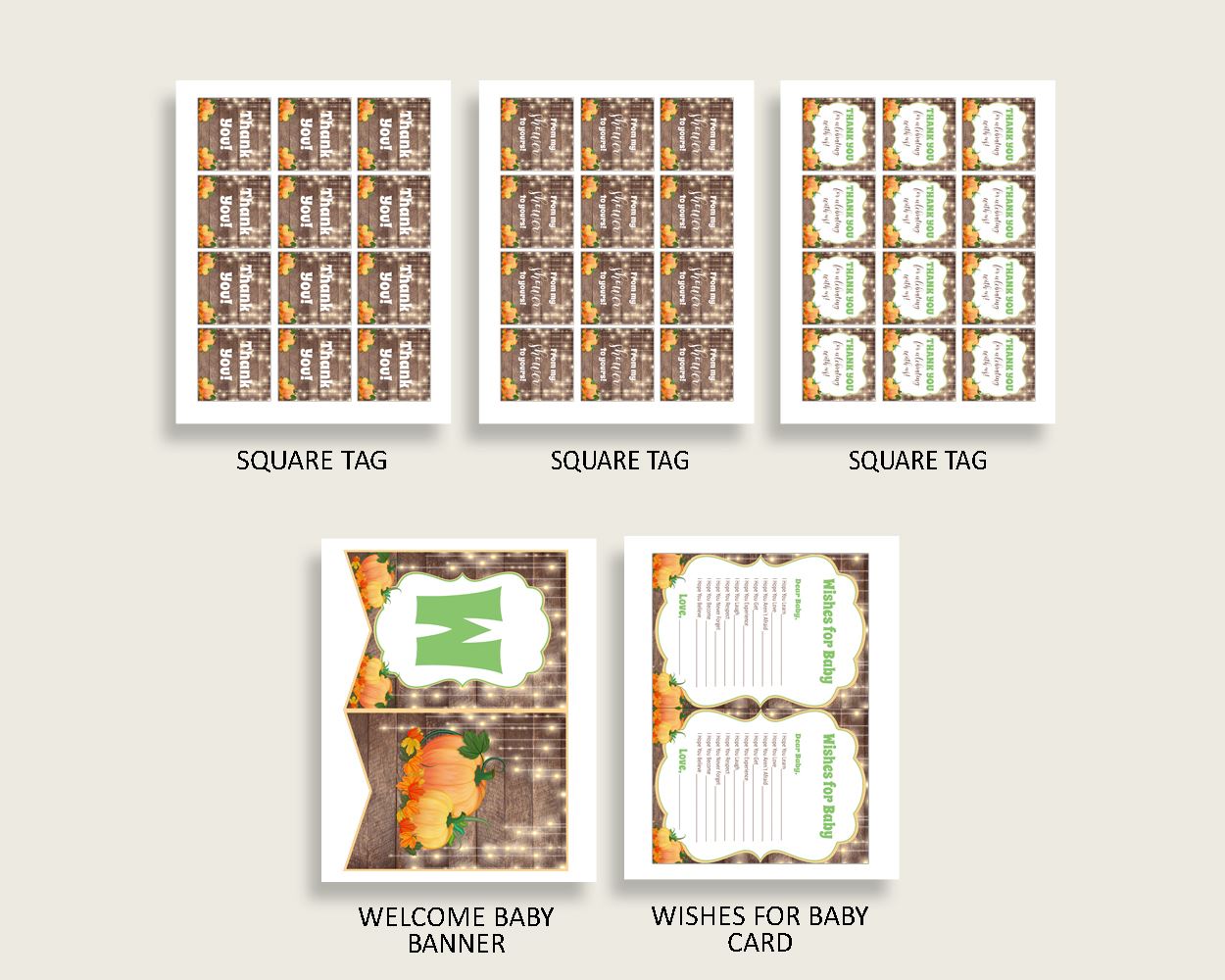 Decorations Baby Shower Decorations Autumn Baby Shower Decorations Baby Shower Autumn Decorations Brown Orange party decor prints 0QDR3 - Digital Product