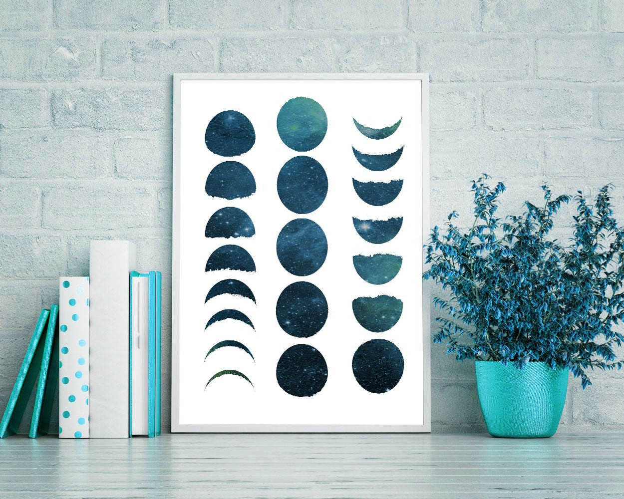 Wall Art Moon Phases Digital Print Moon Phases Poster Art Moon Phases Wall Art Print Moon Phases Bedroom Art Moon Phases Bedroom Print Moon - Digital Download